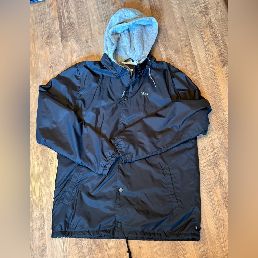 Vans Black and Gray Hooded Jacket